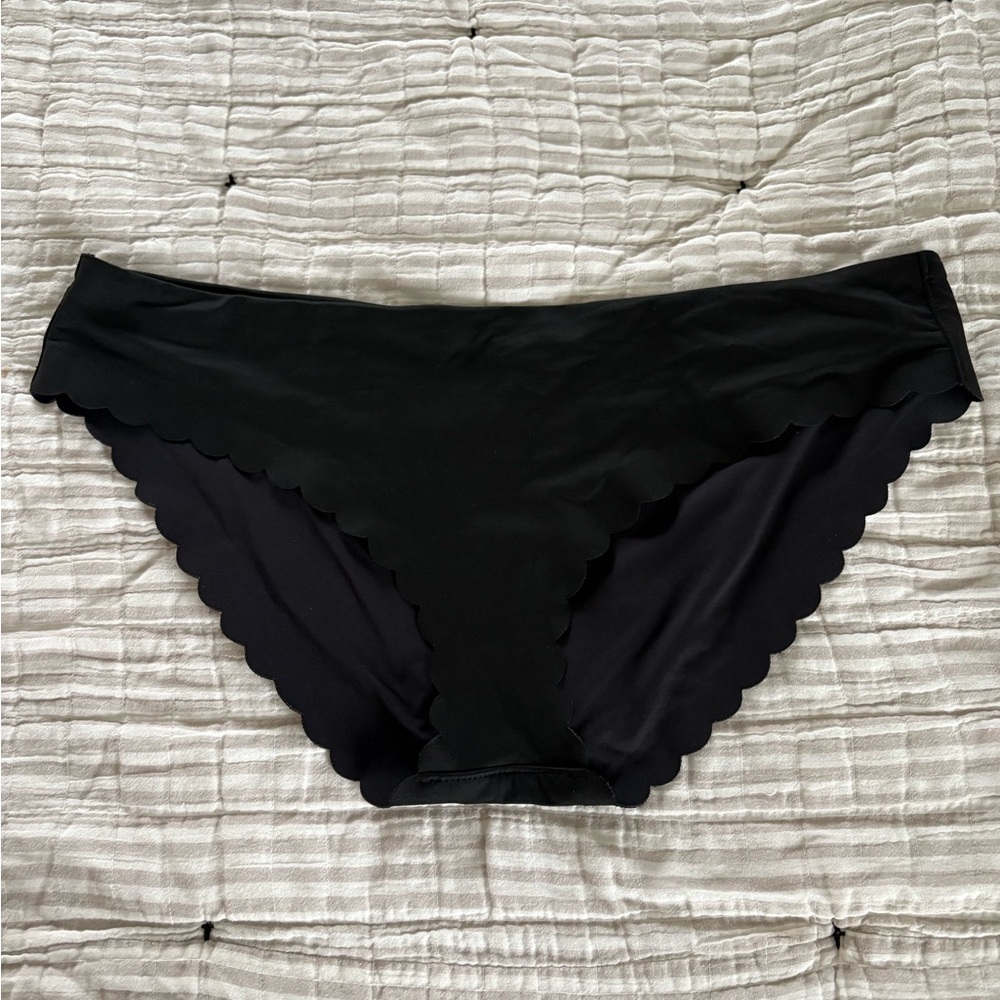 J. Crew Black Scalloped Bikini Bottom